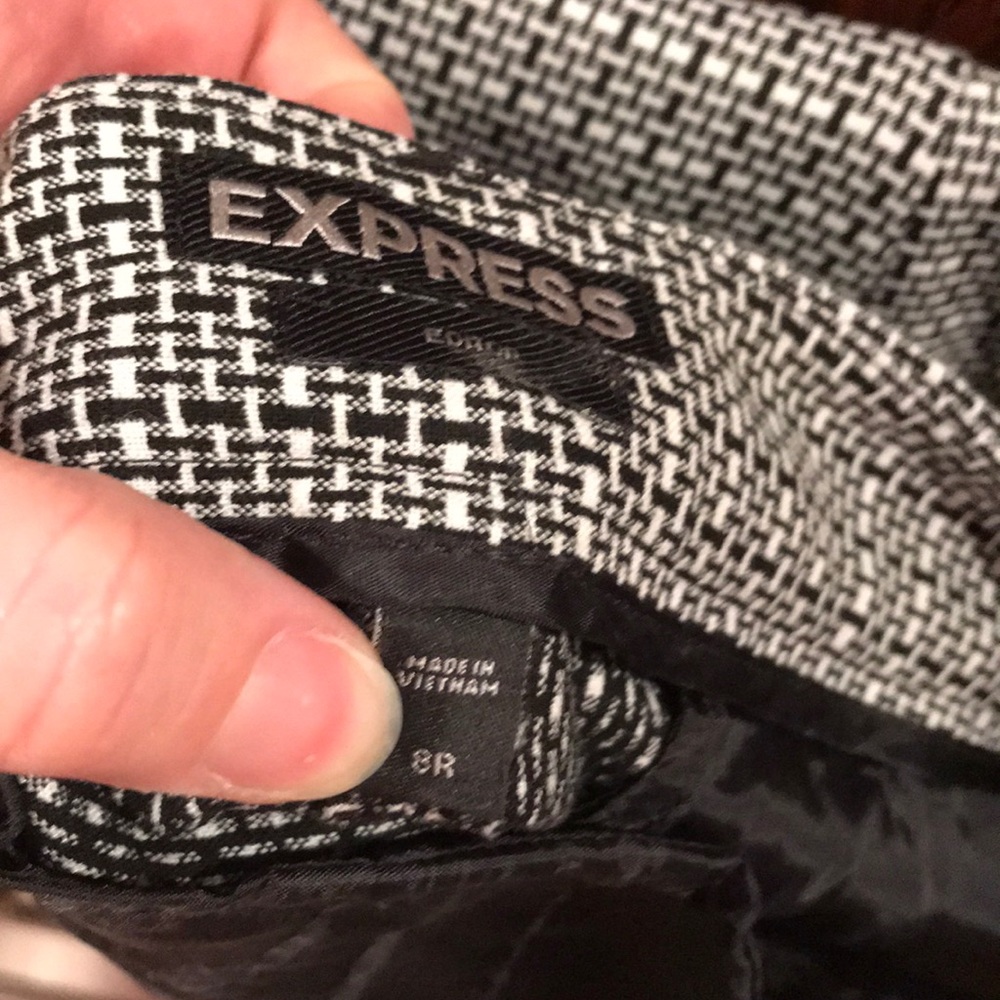 Express Editor Black And White Checked Pants. - image 2